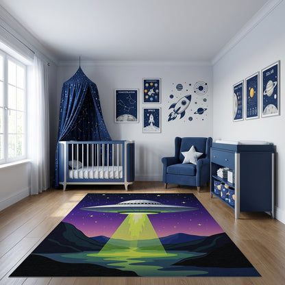 Starry UFO Glowing Beam Rug