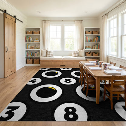 Playful Googly Eyes Numeric Pattern Rug