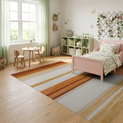 Warm Horizontal Gradient Stripes Rug