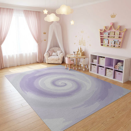 Hypnotic Purple Spiral Gradient Rug