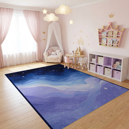 Starry Wavy Blue Purple Rug