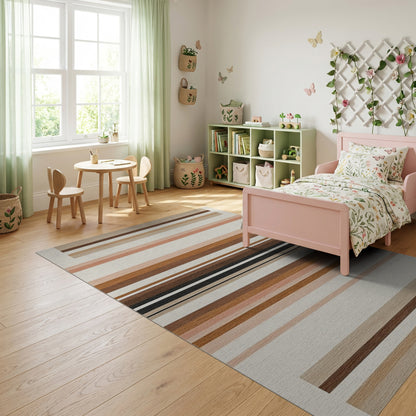 Warm Horizontal Striped Earth Tones Rug