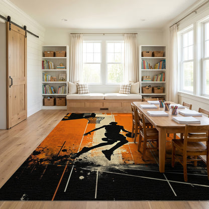 Distressed Orange Dunk Silhouette Rug