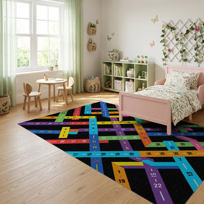Modern Multicolor Intersecting Lines Rug
