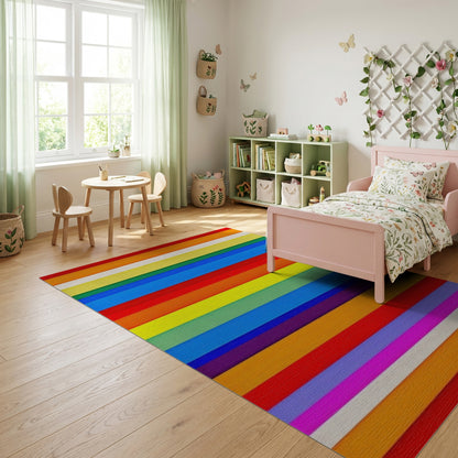 Vibrant Multicolor Horizontal Stripes Rug 2