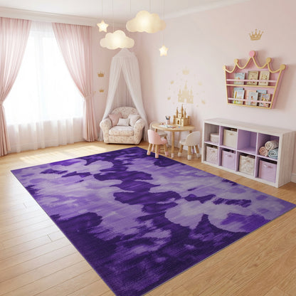 Fluid Purple Watercolor Abstract Rug