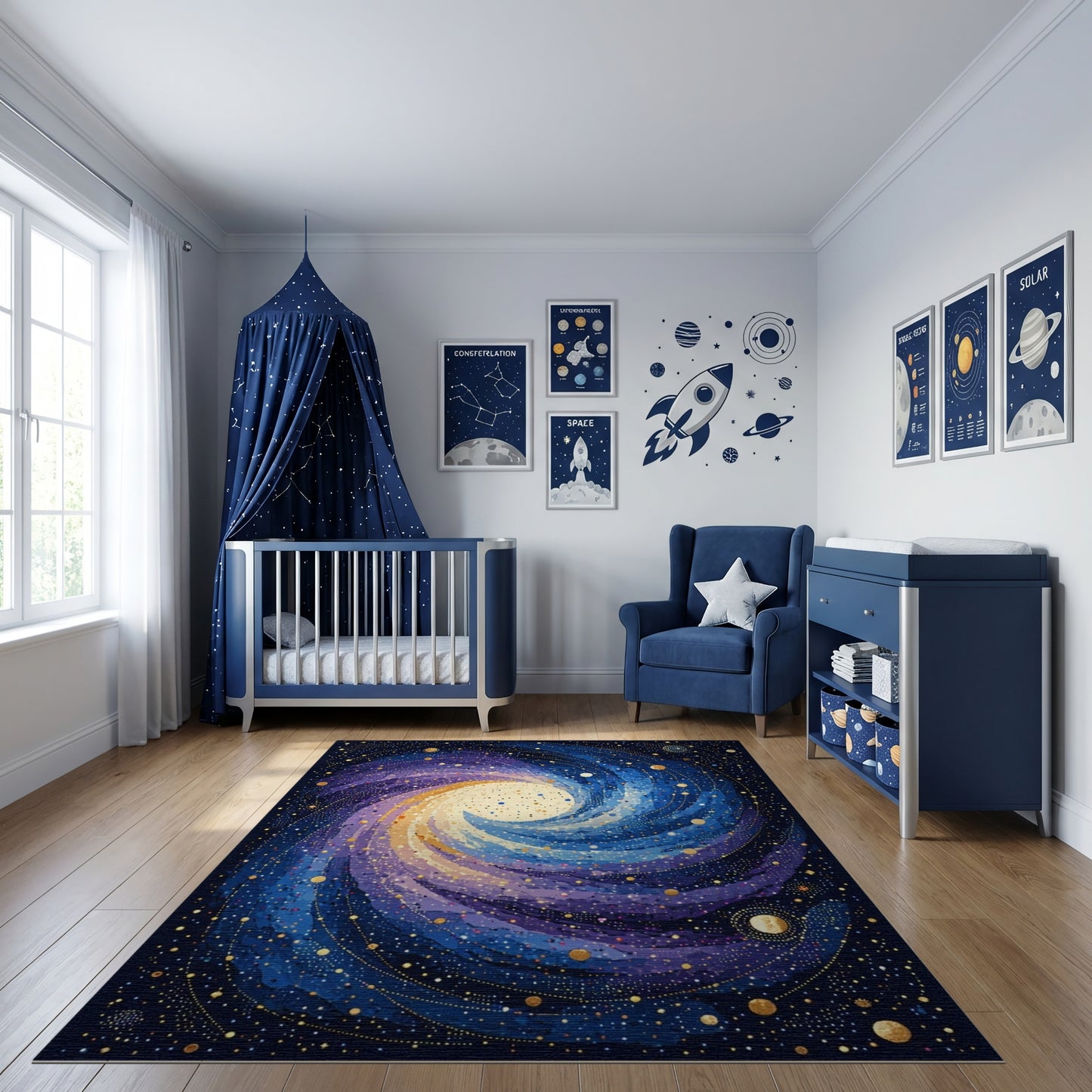 Cosmic Spiral Galaxy Starry Rug
