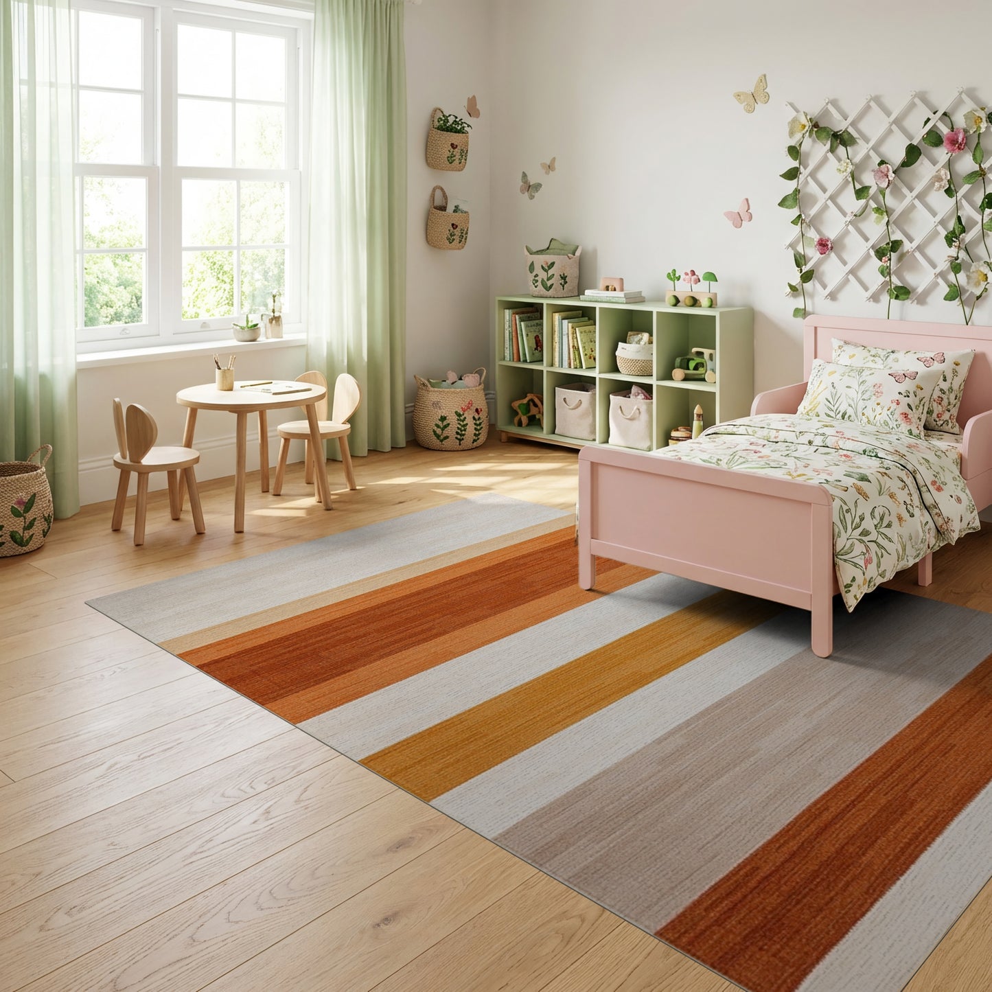 Modern Horizontal Warm Tones Rug