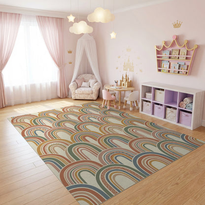 Boho Overlapping Multicolor Arches Rug