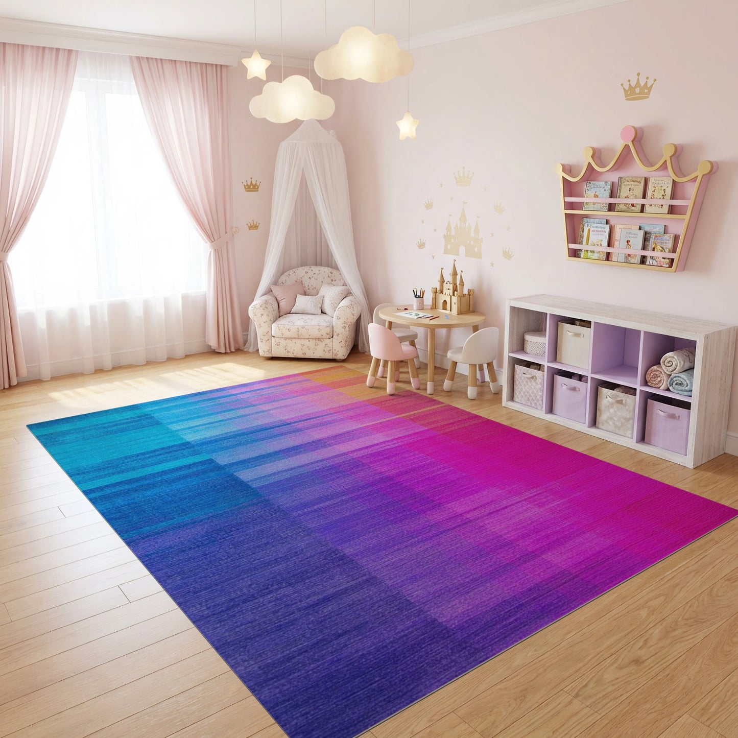 Vibrant Vertical Multicolor Gradient Rug