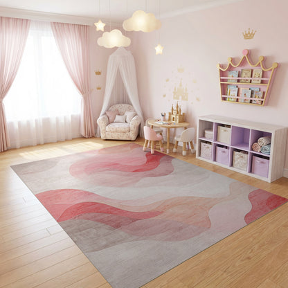 Modern Wavy Blush Tones Rug