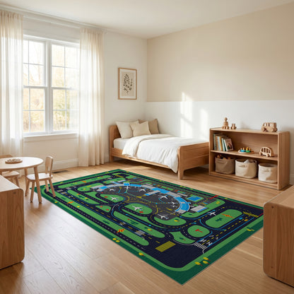 Playful Airport Runways and Planes Rug