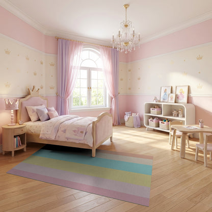 Soft Pastel Vertical Stripes Rug