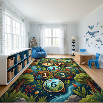 Whimsical Forest Hopscotch Floral Rug
