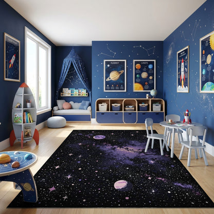 Starry Purple Nebula Cosmic Rug