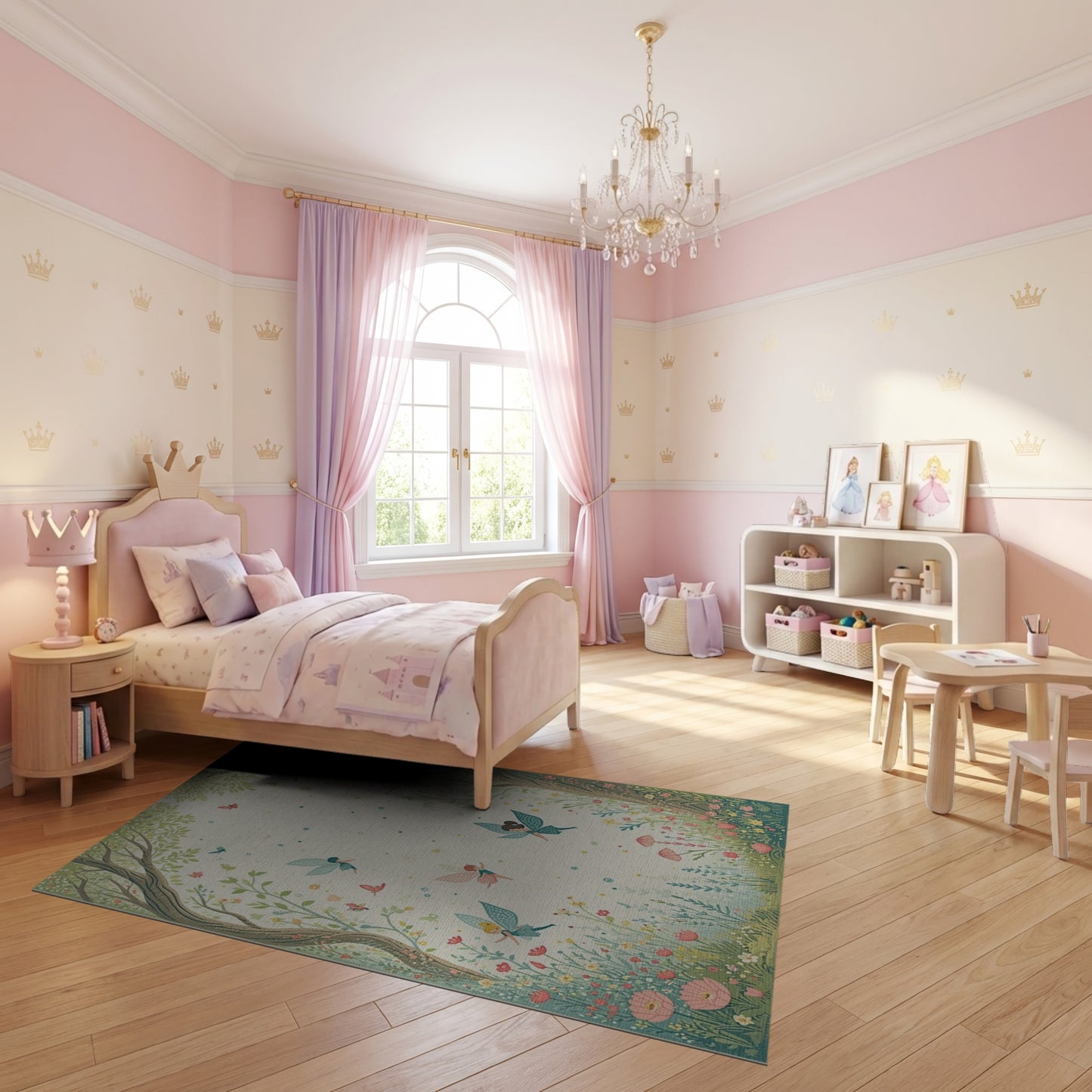 Whimsical Pastel Fairy Forest Rug