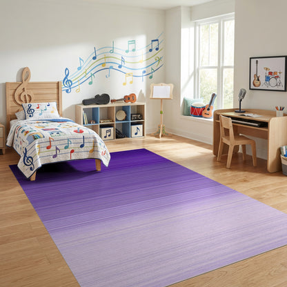 Deep Purple Lavender Ombre Striped Rug