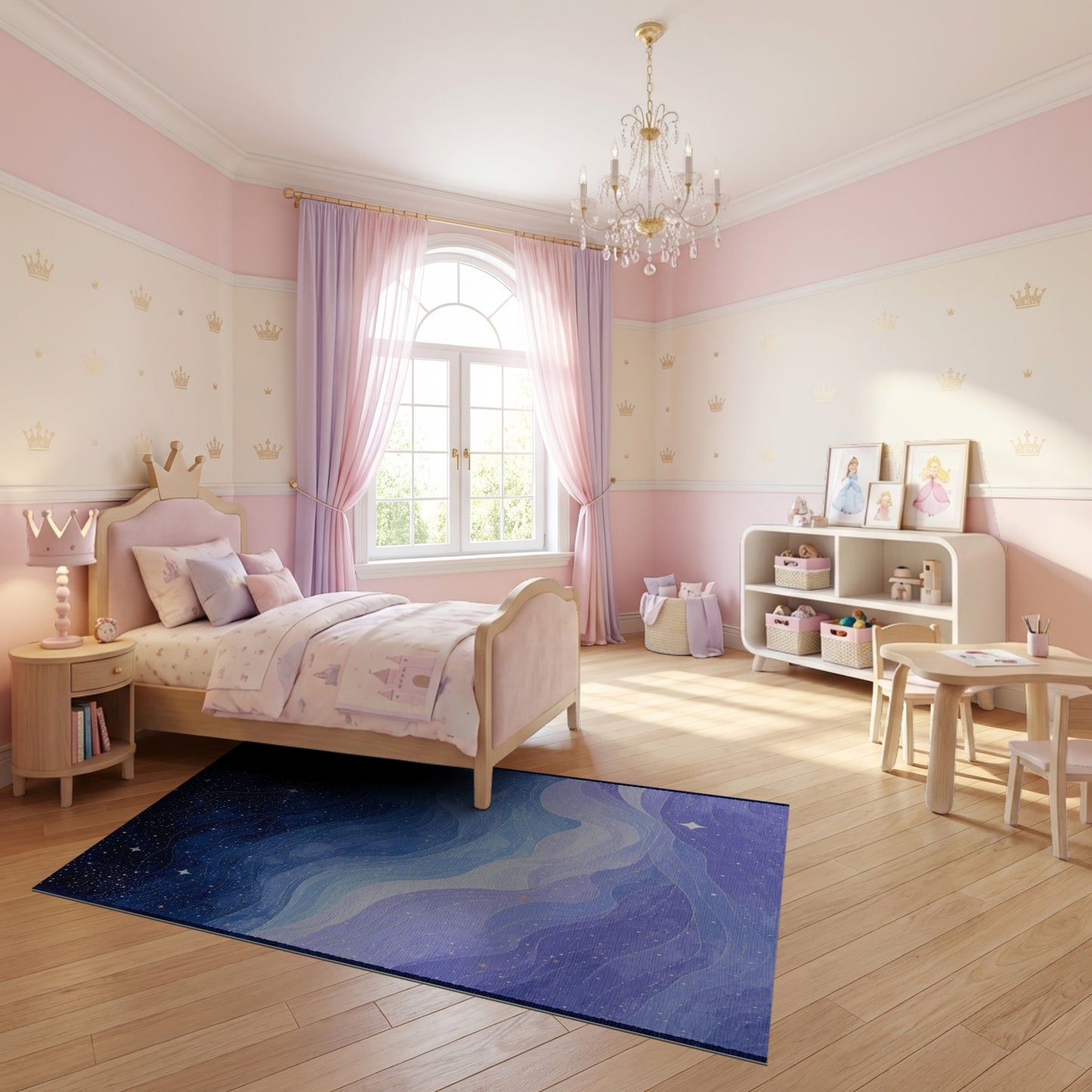 Starry Wavy Blue Purple Rug