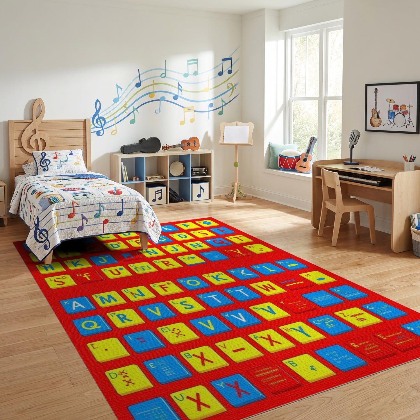 Playful Colorful Alphabet Blocks Rug