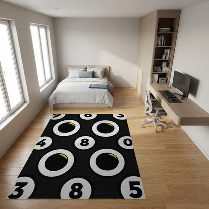 Playful Googly Eyes Numeric Pattern Rug