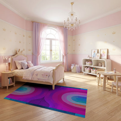 Vibrant Retro Concentric Arches Rug