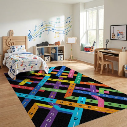 Modern Multicolor Intersecting Lines Rug