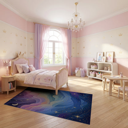 Dreamy Starry Wavy Clouds Rug