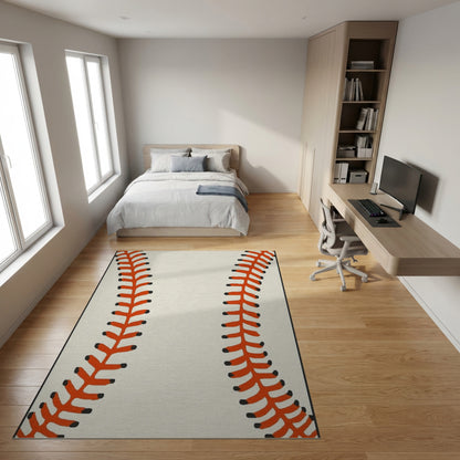 Classic Red Baseball Seam Rug