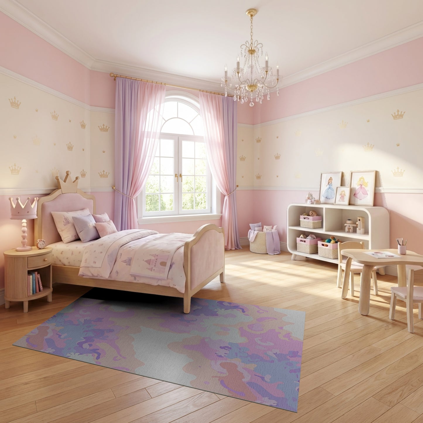 Soft Pastel Organic Cloud Shapes Rug