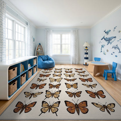Warm Tones Butterfly Pattern Rug
