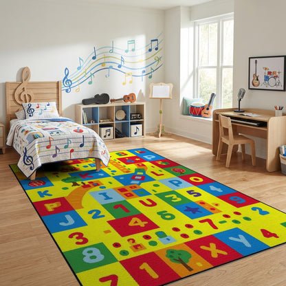Playful Alphabet Numbers Road Rug