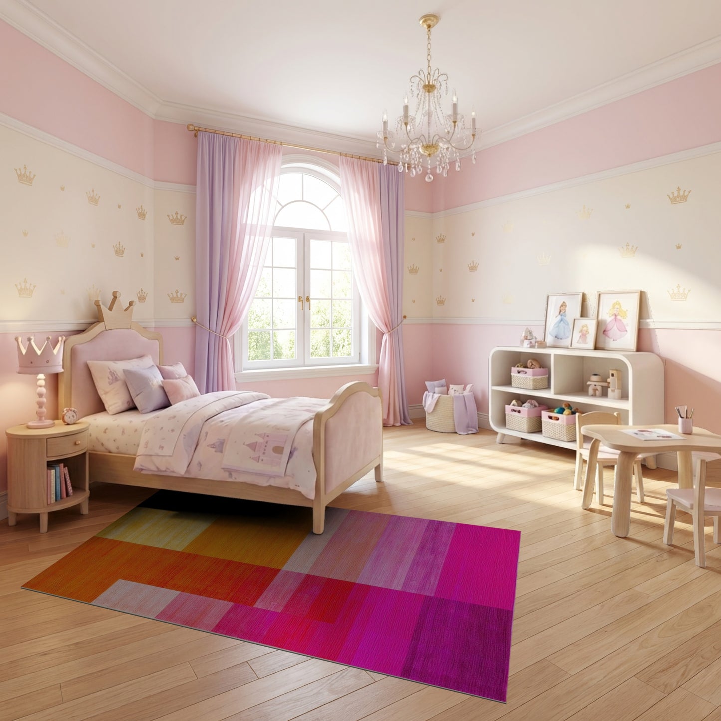 Vibrant Striped Color Block Modern Rug