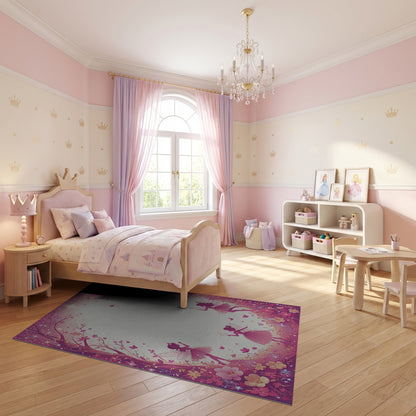 Whimsical Pink Fairy Forest Sparkle Rug