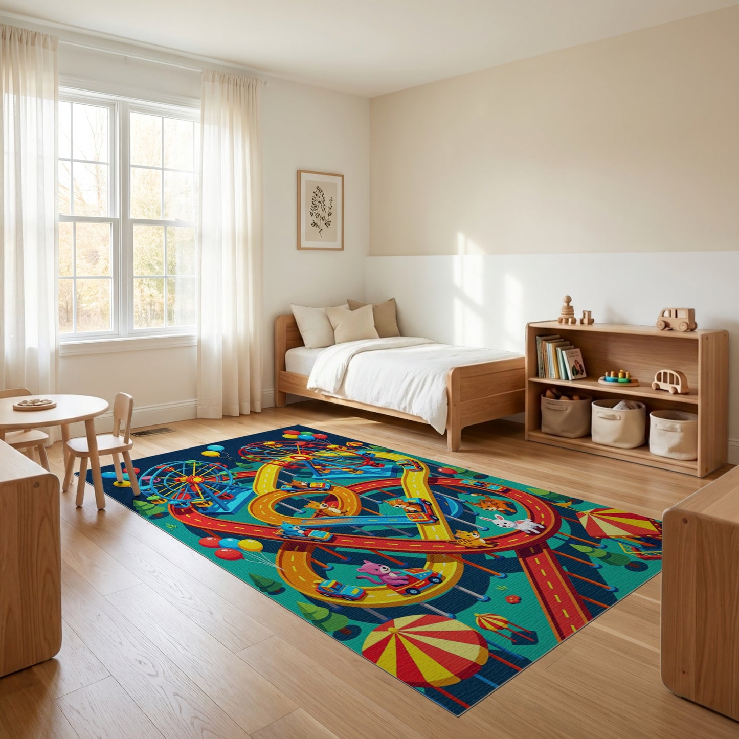 Colorful Carnival Animals Racing Rug