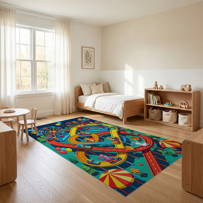 Colorful Carnival Animals Racing Rug