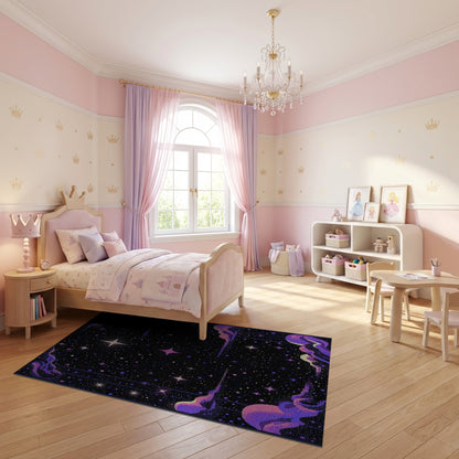 Cosmic Purple Stars Clouds Rug