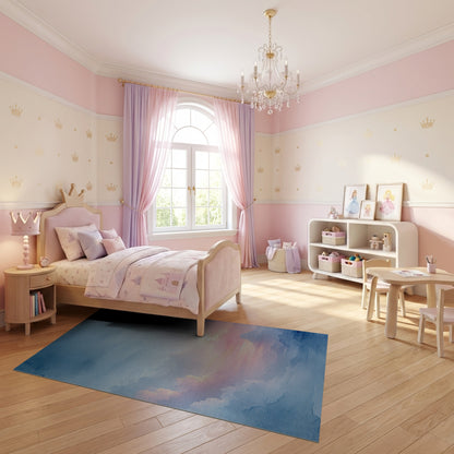 Dreamy Watercolor Clouds Sunset Rug