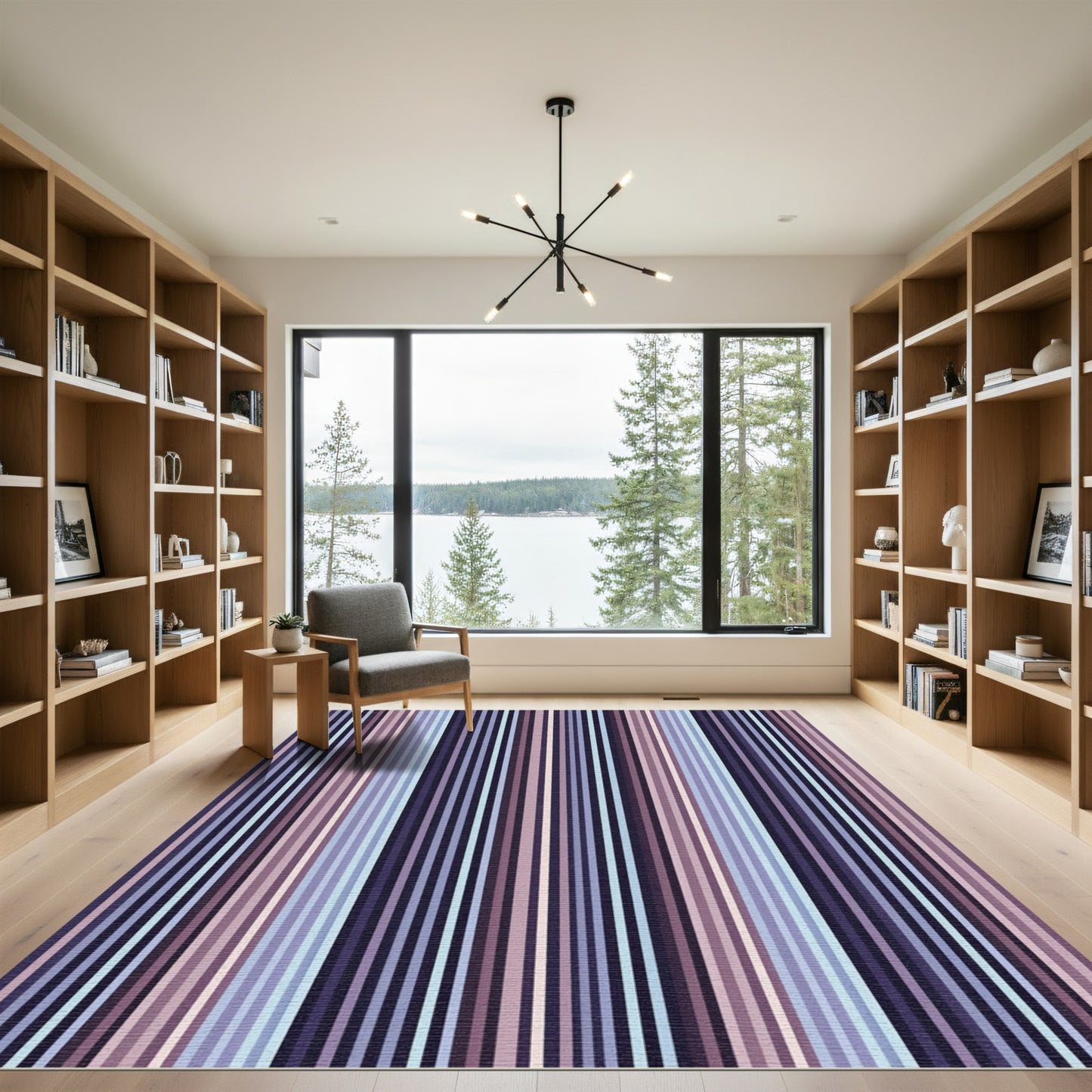 Shades of Plum Vertical Stripe Rug