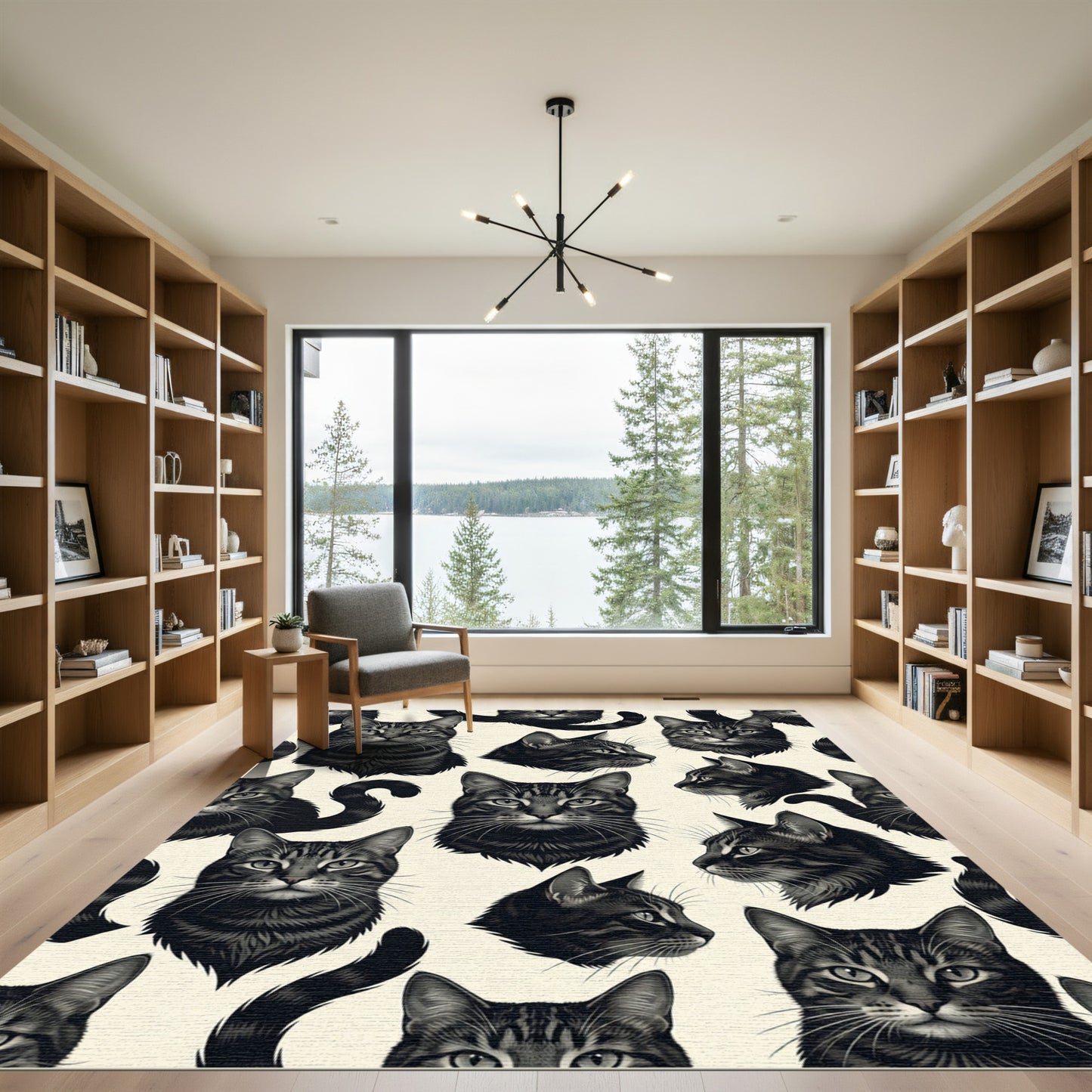Tabby Cat Portrait Collage Rug