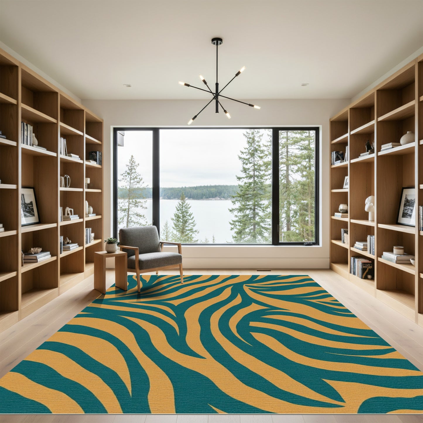 Amber Teal Tonal Swirl Rug
