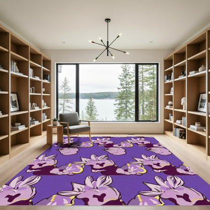 Lavender Abstract Whimsical Bunny Rug