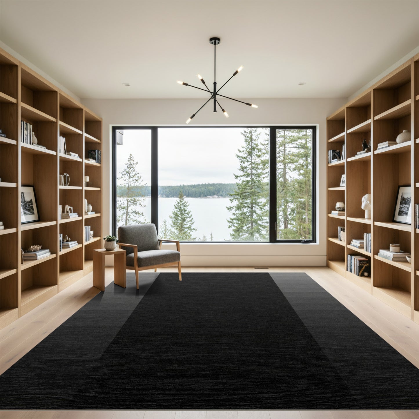 Monochrome Gradient Stripe Texture Rug
