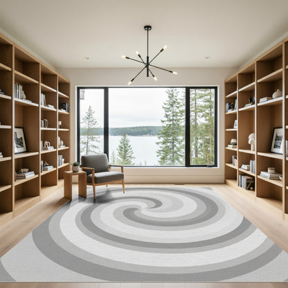 Monochrome Gradient Swirl Harmony Rug