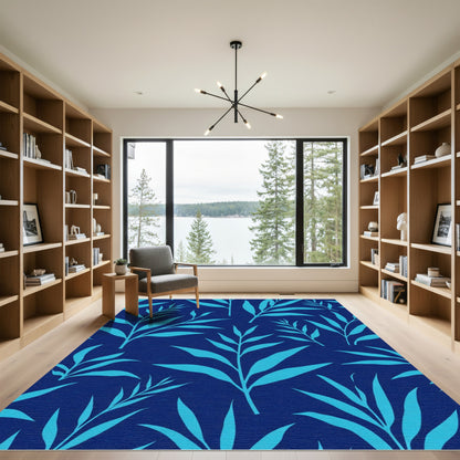 Aqua Branch Silhouette Navy Rug