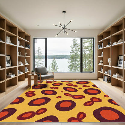 Bold Ochre Black Animal Spot Rug