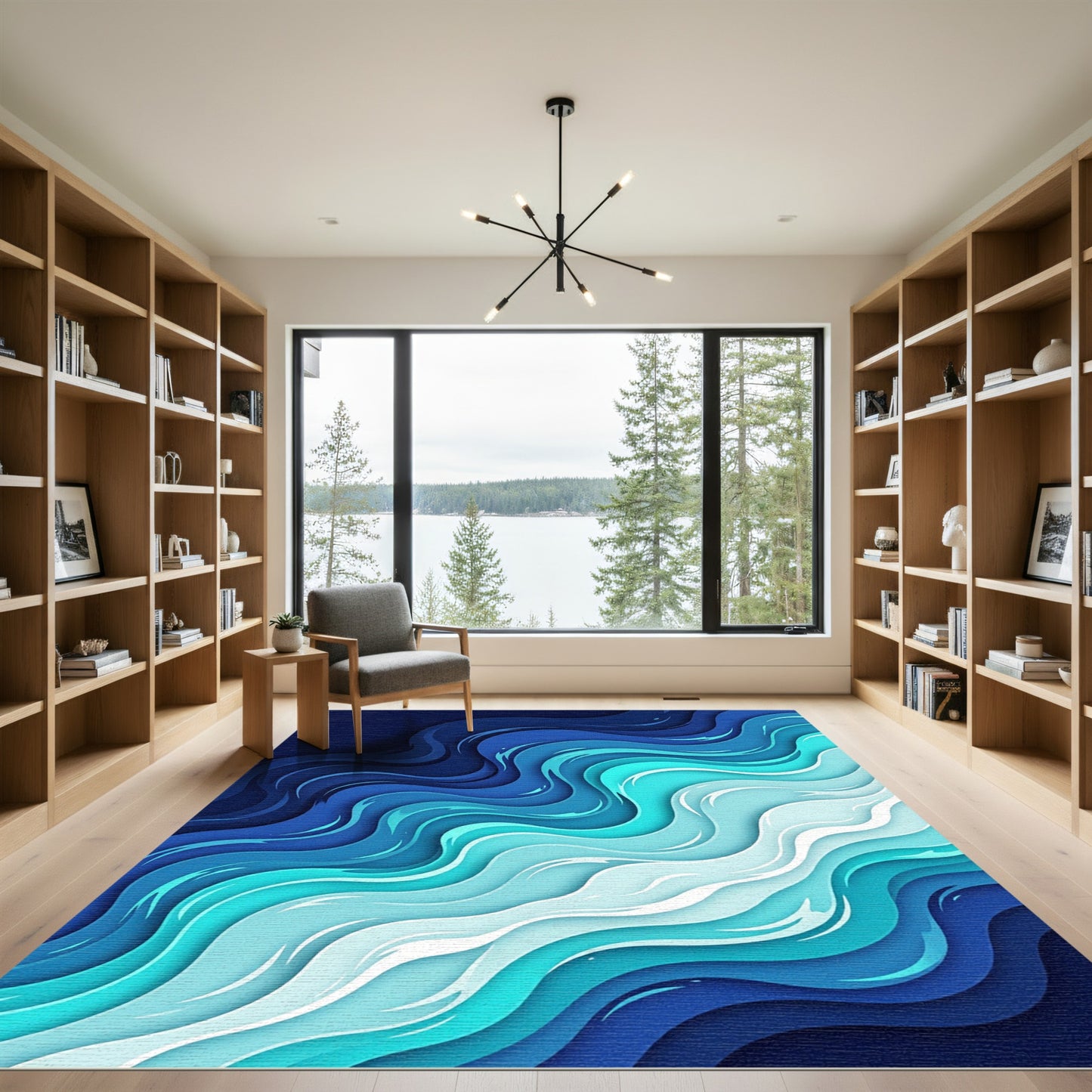 Abstract Oceanic Gradient Wave Ripple Rug