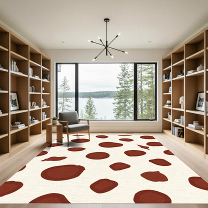 Brown Spots on Cream Background Rug