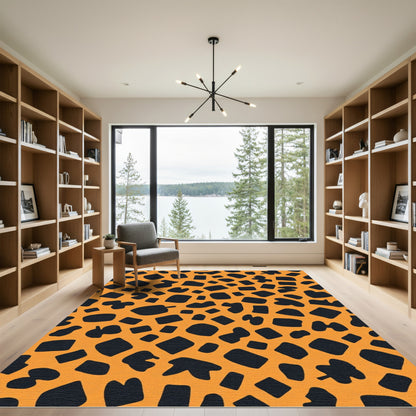 Orange Black Animal Spot Scatter Rug
