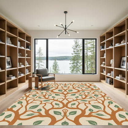 Amber Orange Tree Foliage Rug