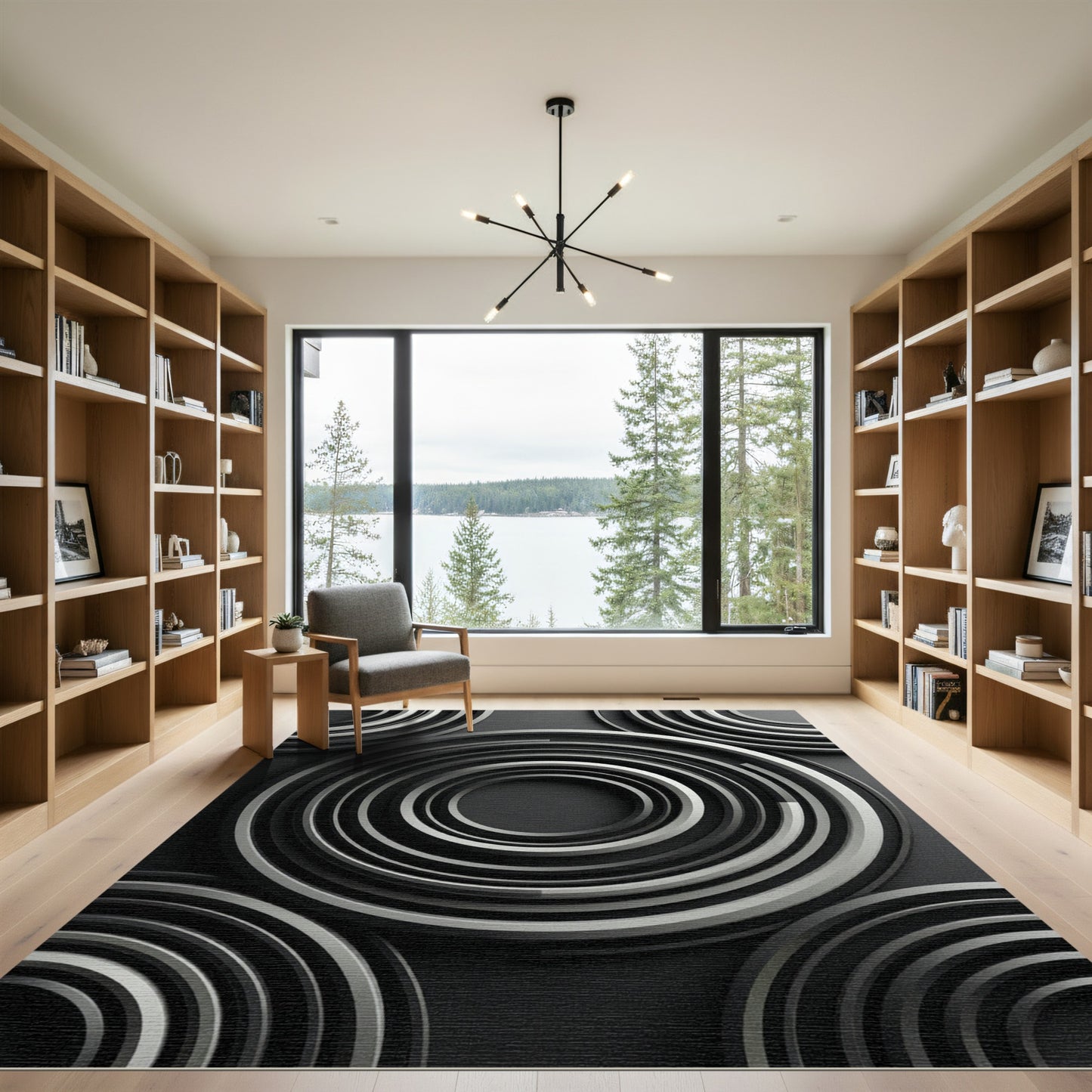 Monochromatic Concentric Circles Rug